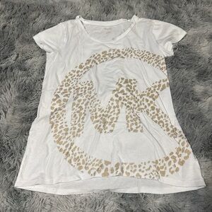 Michael Kors White and Gold Short Sleeve Tee